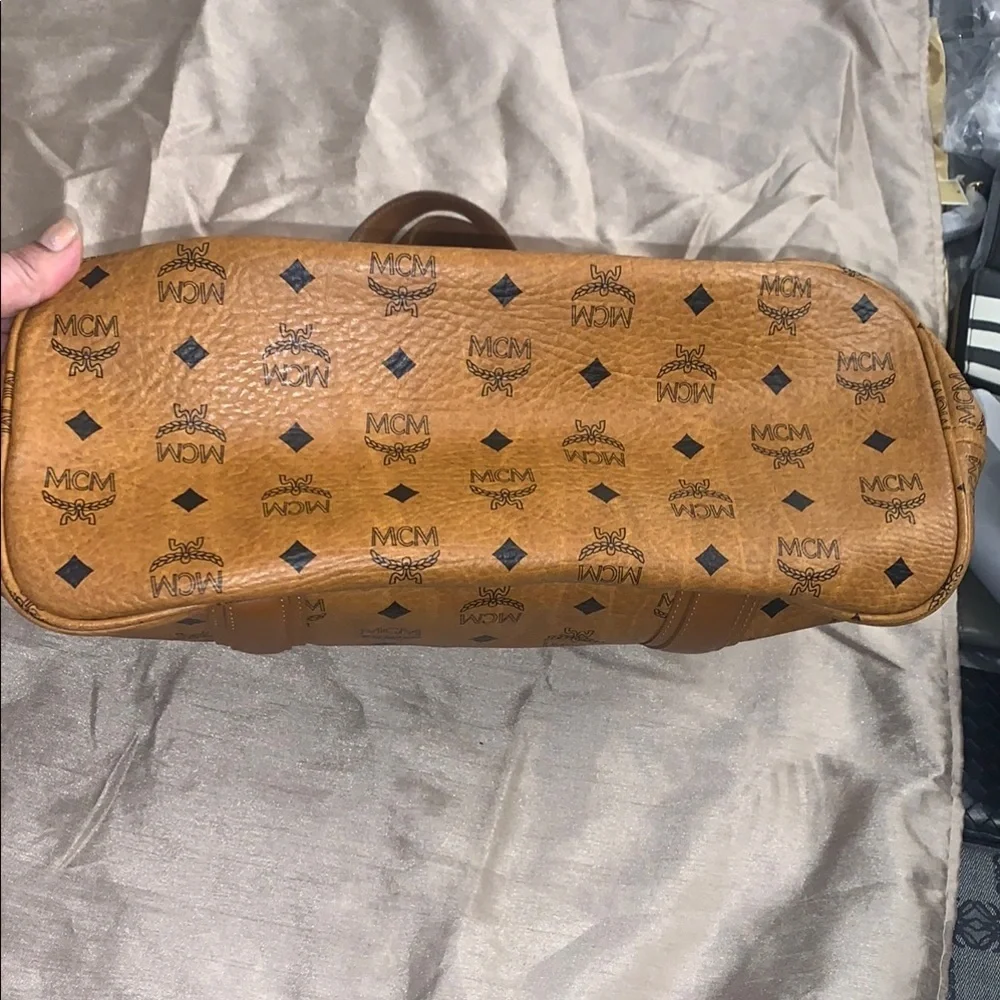 MCM Brown Monogrammed Leather Tote EUC Authentic